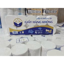 Giấy Hàng Không Xịn (Lốc 10 Cuộn) 1.4kg và Giấy Vệ Sinh Hàn Quốc Lucky Không Lõi (1 Lốc 6 Cuộn) . 3