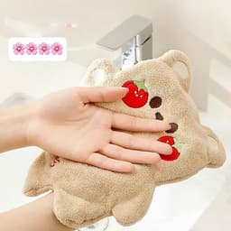 Khăn Lau Tay  Hai Lớp San Hô Lông Cừu Khăn Trẻ Em Khăn Tay Nhà Bếp Phòng Tắm  Khăn Thấm Hút 9