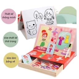 Đồ chơi ghép hình thời trang bộ thiết kế thời trang bằng nam châm và gỗ cho bé vui chơi sáng tạo 7