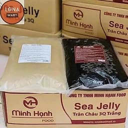 THÙNG 6 Gói  Trân châu 3Q SEA JELLY Minh hạnh (Trắng; Đen) , dokhogiasi 3