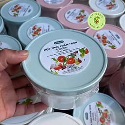 Hộp nhựa đựng thực phẩm nhựa Việt Nhật size vừa xinh 1000ml, Hộp Tròn 6528-1nắp dẻo đựng đồ ăn AMIZIN 7