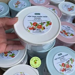 Hộp nhựa đựng thực phẩm nhựa Việt Nhật size vừa xinh 1000ml, Hộp Tròn 6528-1nắp dẻo đựng đồ ăn AMIZIN 9