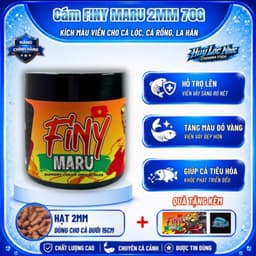 Cám FINY MARU 4mm 70g Cho Cá Lóc Vảy Rồng | Vảy Rồng Đỏ, Vảy Rồng Vàng | Hỗ Trợ Lên Màu Yellow Red, Hoa Văn Batik 2