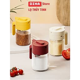 Hũ đựng gia vị có nắp kèm muỗng - Lọ đựng đường, muối.. 9