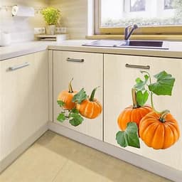 Decal Dán Hình Quả Bí Ngô 3D Trang Trí Tủ Lạnh, Tủ Bếp Chống Thấm Nước 1
