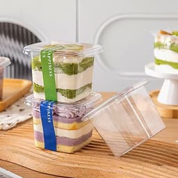 100 Hộp Vuông B108 TRONG ĐỰNG BÁNH ĐỰNG CHÈ KHÚC BẠCH KÈM NẶP ưi 3
