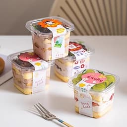 100 Hộp Vuông B108 TRONG ĐỰNG BÁNH ĐỰNG CHÈ KHÚC BẠCH KÈM NẶP ưi 7