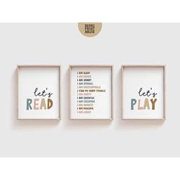Set 3 tranh treo tường trang trí phòng trẻ em - Bộ tranh canvas treo phòng ngủ cho bé họa tiết đáng yêu NEW2837 3