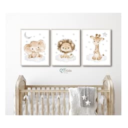 Set 3 tranh treo tường trang trí phòng trẻ em - Bộ tranh canvas treo phòng ngủ cho bé họa tiết đáng yêu NEW2837 4