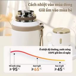 BÌNH GIỮ NHIỆT JOIN HANDS INOX 316 CAO CẤP 600ML – NẮP LÀM CỐC- CÓ LỌC TRÀ TIỆN LỢI 5