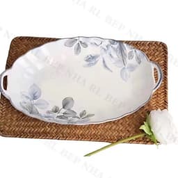 Bộ Bát Diệp Hồng  31 Chi Tiết Phong Cách Sang Trọng Lịch Sự, Chất Liệu Sứ Cao Cấp An Toàn [ đĩa  vuông ] 3