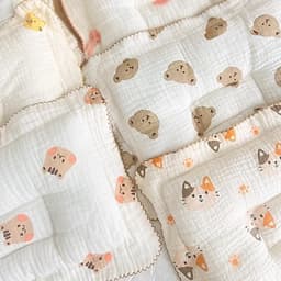Gối xô sơ sinh chữ nhật cho bé chính hãng vải sợi Muslin cao cấp chống méo đầu, êm ái, thoải mái cho bé 3