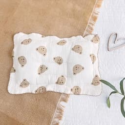 Gối xô sơ sinh chữ nhật cho bé chính hãng vải sợi Muslin cao cấp chống méo đầu, êm ái, thoải mái cho bé 6
