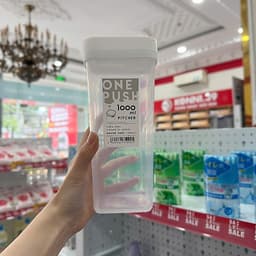 Bình đựng nước Yamada nắp nhấn 1L - Trắng 4
