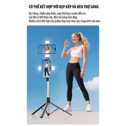 Gậy Z86 pro selfie 2 đèn 2 kẹp- Tripod-livestream-chụp ảnh quay video 8