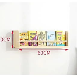 Kệ Sách Gỗ Treo Tường Cho Bé Không Cần Khoan - Giá Sách Montessori Sách, Đồ Chơi - Tiện Dụng, An Toàn, Gỗ Thông Tự Nhien 8
