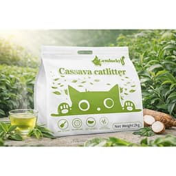 Cát Sắn vệ sinh cho mèo siêu hút , tiết kiệm , không bụi túi 2kg Hương sữa , Trà Xanh 4