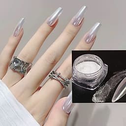 Hũ tráng gương trắng ánh bạc sang trọng quý phái, phụ kiện làm nail cao cấp Nail Michi 4