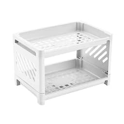 Kệ Nhựa Mini 2 Tầng Hàn Quốc Đựng Đồ Đa Năng Siêu Xinh Kệ Xếp Gọn Trang Trí Để Bàn Đồ 3