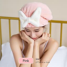 Mũ ủ tóc chùm đầu nhanh khô - Vải mềm mại, Khăn quấn ủ tóc thấm hút nước Khăn lau tóc gội đầu 4