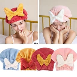 Mũ ủ tóc chùm đầu nhanh khô - Vải mềm mại, Khăn quấn ủ tóc thấm hút nước Khăn lau tóc gội đầu 9