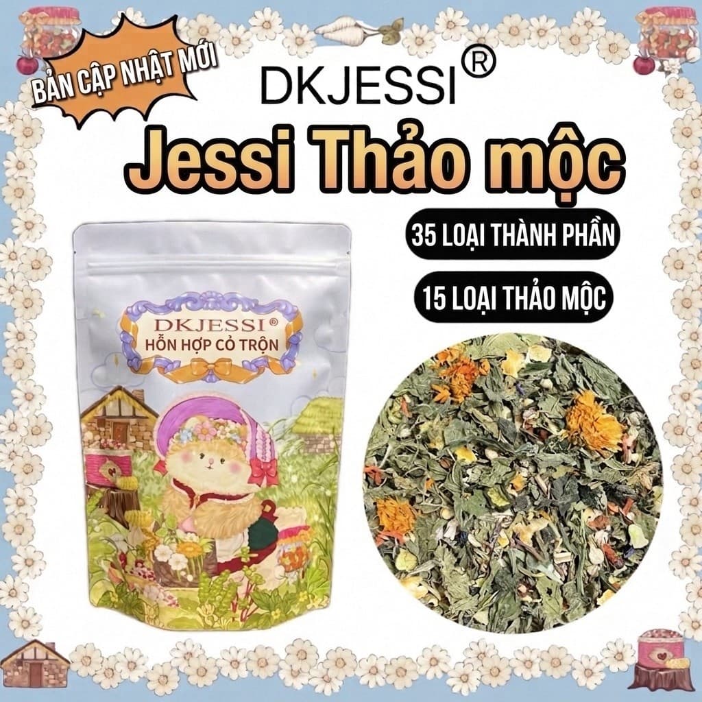 DK JESSI THẢO MỘC TRỘN THỨC ĂN CHO HAMSTER thanh nhiệt giải độc duy trì cân bằng lượng đường trong máu