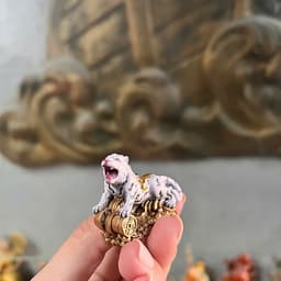 Tượng đồng mini Bạch hổ phong thủy . rộng 5cm 4