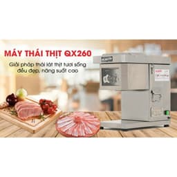 Máy cắt thịt tươi sống QX 260 - Máy thái thịt bê, thịt bò đầy đủ cỡ dao năng suất 150 kg/h với lưỡi dao thép trắng 6