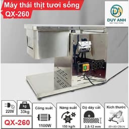 Máy cắt thịt tươi sống QX 260 - Máy thái thịt bê, thịt bò đầy đủ cỡ dao năng suất 150 kg/h với lưỡi dao thép trắng 2
