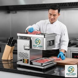 Máy cắt thịt tươi sống QX 260 - Máy thái thịt bê, thịt bò đầy đủ cỡ dao năng suất 150 kg/h với lưỡi dao thép trắng 1