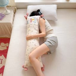 Gối ôm dài,gối tựa đầu giường đa năng,thiết kế thắt nơ xinh xắn,vải thêu hình cute có ruột bên trong tách rời 5