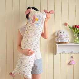 Gối ôm dài,gối tựa đầu giường đa năng,thiết kế thắt nơ xinh xắn,vải thêu hình cute có ruột bên trong tách rời 2