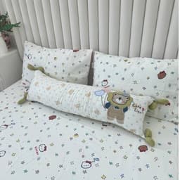 Gối ôm dài,gối tựa đầu giường đa năng,thiết kế thắt nơ xinh xắn,vải thêu hình cute có ruột bên trong tách rời 3