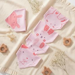 Sét 5 Yếm Tam Giác Anchee Chất Petit Có Cúc Bấm Cho Bé ( freesize 0M - 2 tuổi), nhiều màu sắc xinh xắn 3