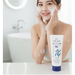 Sữa rửa mặt Kumano Reihaku Hatomugi trắng da 130g 5