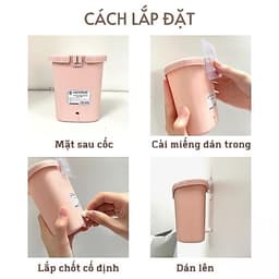[Top Value] Cốc Dán Tường Nhựa Việt Nhật NH463 Cắm Bàn Chải, Kem Đánh Răng, 1 Cốc Dán Có Lỗ Thoát Nước (6370) 4