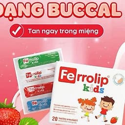 FERROLIP KIDS (Hộp 20 gói 1,5g) hỗ trợ tăng quá trình tạo máu, hỗ trợ cải thiện tình trạng thiếu máu do thiếu sắt ở trẻ. 1