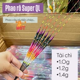 Phao câu rô Super QL HOẢ ĐIỂU - phao câu rô diếc chép,.. tải chì 1.0g, 1.2g, 1.4g dáng thon dài tín hiệu nhậy 1