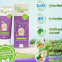 Kem bôi da Yoosun Baby ( Hộp/1 tuýp 50g ) bảo vệ da bé trước tác động của tác nhân gây hăm da.Giúp da mềm mịn 1