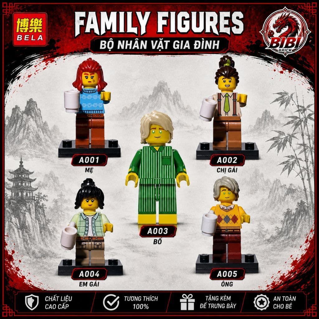 [IN LƯNG][2 Mặt]Mô Hình Nhân Vật Đặc Biệt Ninjago-Lloyd Đồ Ngủ,Wyldfyre Lloyd Jay Nya Đồ Làm Việc
