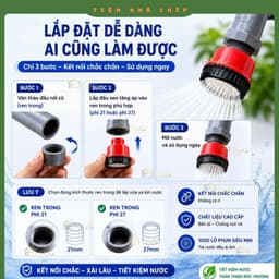 Đầu Sen Tắm Tăng Áp 1000 Lỗ Phun Tia Siêu Mịn Tiết Kiệm Nước Tiện Lơi 7