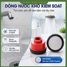 Đầu Sen Tắm Tăng Áp 1000 Lỗ Phun Tia Siêu Mịn Tiết Kiệm Nước Tiện Lơi 9