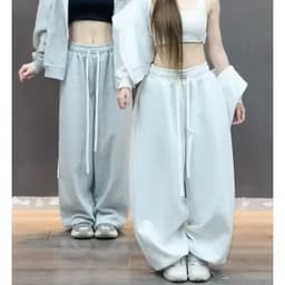Quần dài ống rộng trơn ver2 nam nữ nỉ ép 2 da phong cách unisex 5