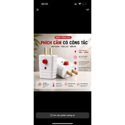 Phích Cắm Điện Có Công Tắc - Hạn Chế  Tia Lửa Điện 10A 250VCC 2