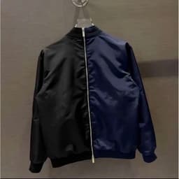 Áo khoác gió Bomber ĐÒ I phối hai màu than đen chất gió 2 lớp thời trang hottrend 2
