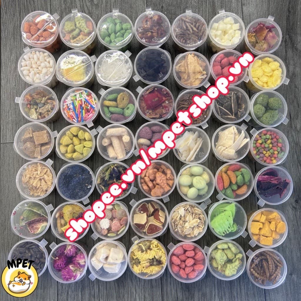 Combo - Set hủ đồ ăn dặm (mix không trùng món) cho hamster, sóc, nhím, bọ ú,..