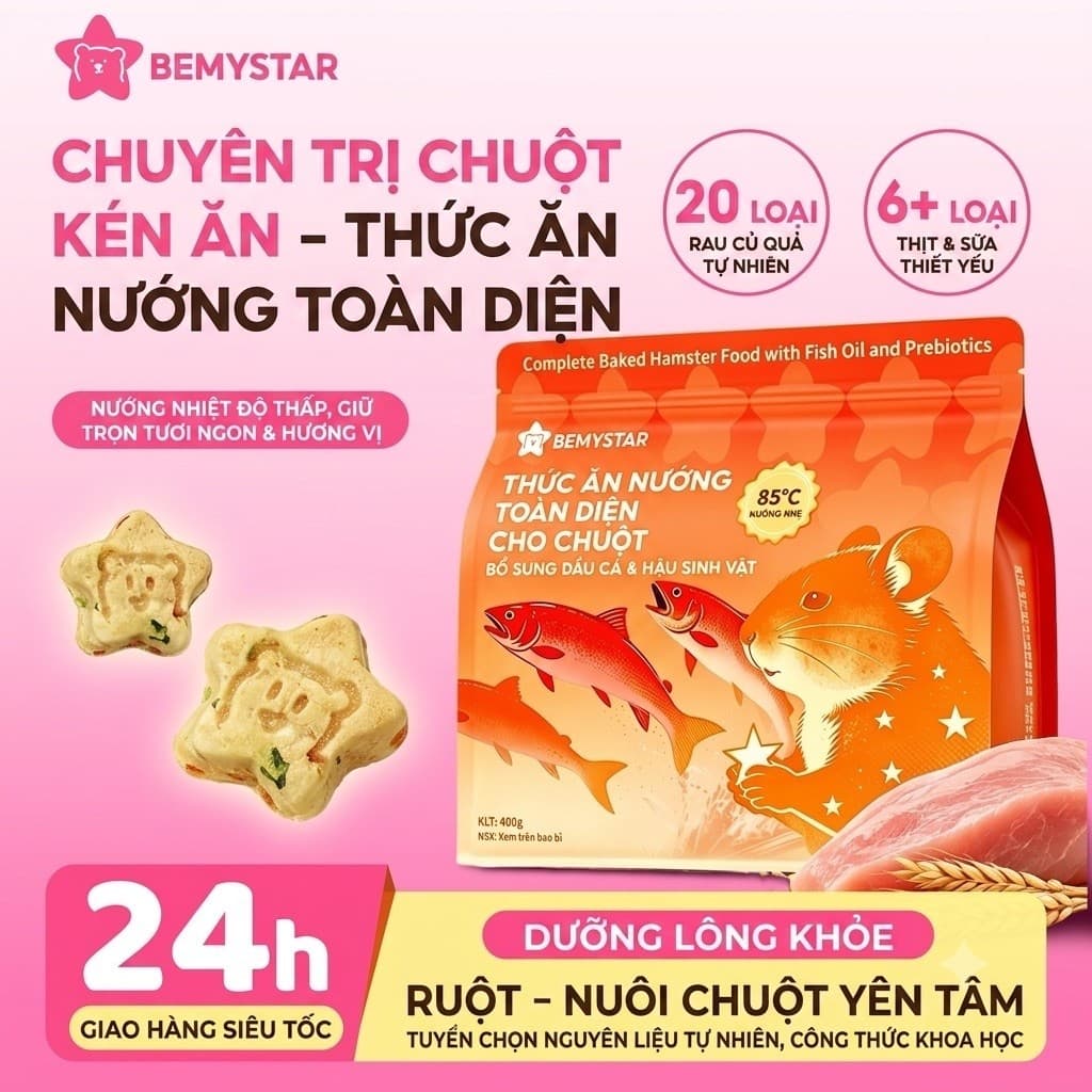BEMYSTAR Thức ăn nén cho chuột hamster cải thiện kén ăn tăng cường vóc dáng