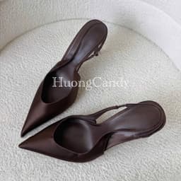 Giày Slingback Nâu Đậm/Be M quai hậu FULLBOX-9086-T2(sẵn) 1