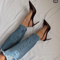 Giày Slingback Nâu Đậm/Be M quai hậu FULLBOX-9086-T2(sẵn) 4