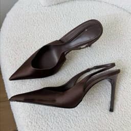 Giày Slingback Nâu Đậm/Be M quai hậu FULLBOX-9086-T2(sẵn) 7